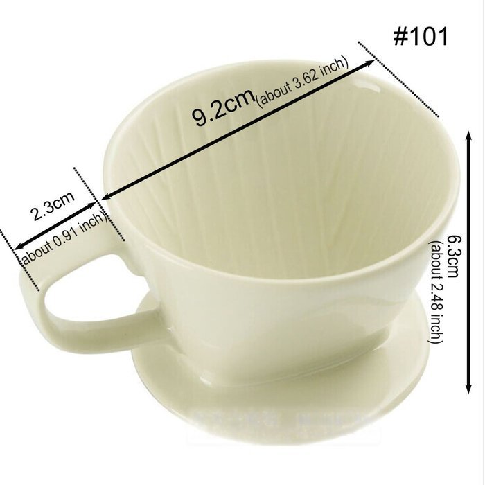 DOWONSOL Ceramic Porcelain milky white Coffee maker Dripper Sever Set Coffee Filter Cone N3