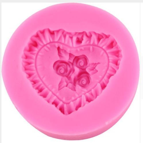 1Pcs Heart with Flowers Silicone Mold for Cupcake muffin Sugarcraft Cake Decorating Tools Baking Fondant Chocolate...