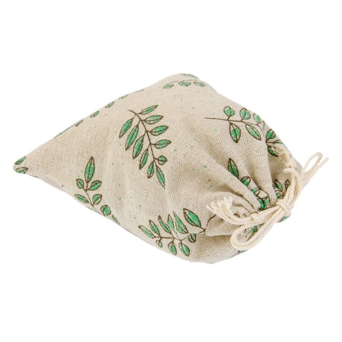 10 x Linen Jute Cloth Sack Jewelry Pouch Drawstring Gift Bags (Leaf Pattern) N12