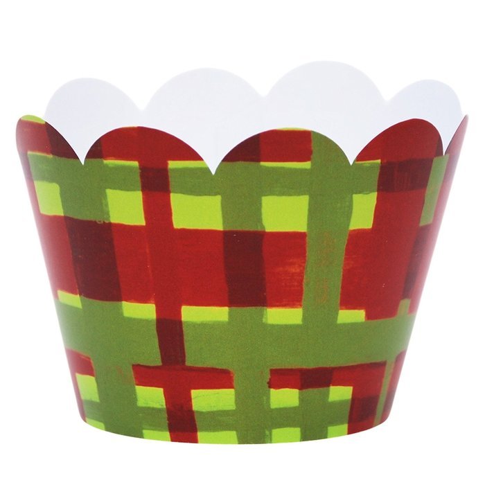 Green and Red Plaid Christmas Cupcake Wrappers Decorations for Holiday Food Gifts 36 Pieces by Confetti Couture... N3