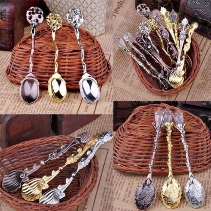 Genenic Kitchen Tools Retro Coffee Spoon Tea Metal N14