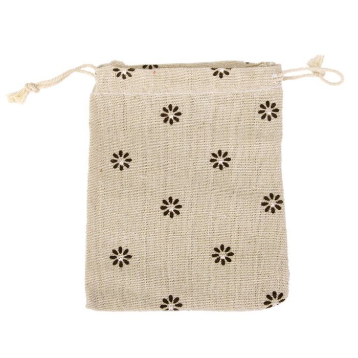 10 x Linen Jute Cloth Sack Jewelry Pouch Drawstring Gift Bags (Leaf Pattern) N17