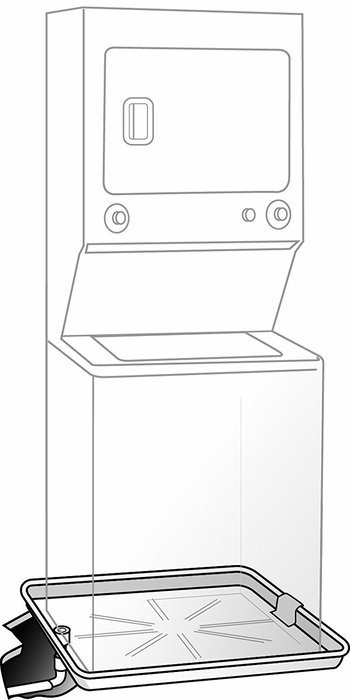 Camco 20762 30"OD x 28" Washing Machine Drain Pan for Stackable Units w/PVC Fitting (White)