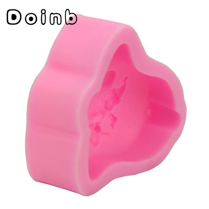 Doinb Christmas Trees Santa Claus Snowman Deer FDA Silicone Fondant Molds Outer Size 7.3x7.3x1.2cm GJM-2800 N47