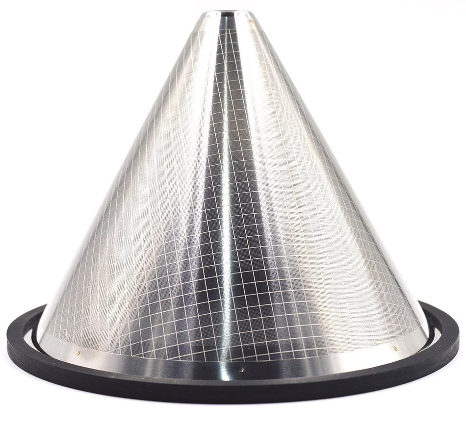 YC-houseware Reusable Cone Coffee Filter Stripe Designed Fine Mesh Stainless Steel Pour Over Dripper For Coffee... N5