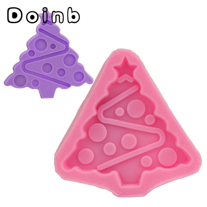 Doinb Christmas Trees Santa Claus Snowman Deer FDA Silicone Fondant Molds Outer Size 7.3x7.3x1.2cm GJM-2800 N51