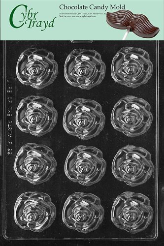 Cybrtrayd Fruits and Vegetables Chocolate Candy Mold, Medium Open Rose