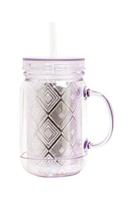Eco one Mason Jar with seal Lid, 20-Ounce, Metallic Silver N2