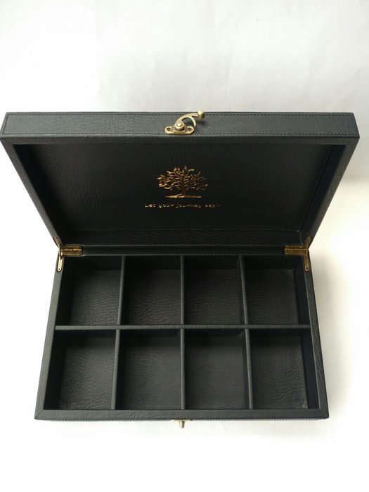 Serenity Tea Wooden and Leather Tea Box With 8 Equally Divided Compartments N19