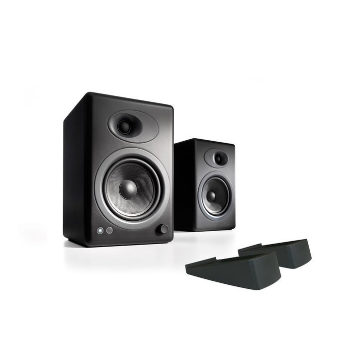 Audioengine A5+ Premium Powered Bookshelf Speakers With Stands - Pair (Black)