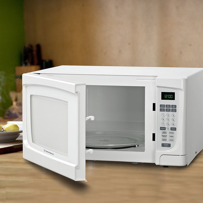 Westinghouse WCM16100W 1000 Watt Counter Top Microwave Oven, 1.6 Cubic Feet, White Cabinet N4