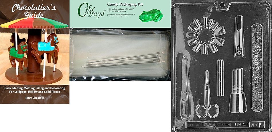 Cybrtrayd J077 Manicure Kit Chocolate Candy Mold with Exclusive Cybrtrayd Copyrighted Chocolate Molding Instructions N4