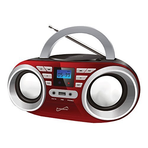 Portable Audio System-Red MP3/CDPlayer
