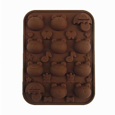 Y&XL&H 12 Hole Frog Umbrella Shape Cake Ice Jelly Chocolate Molds N3