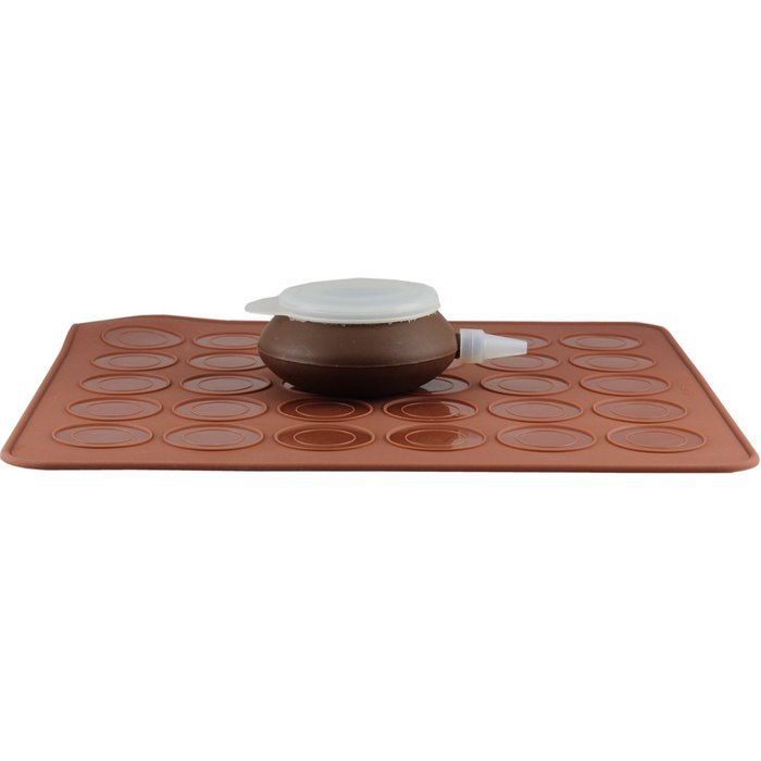 Mujiang Silicone Macaron Kit Decorating Piping Pot Pastry Baking Mat Capacity 30 N9