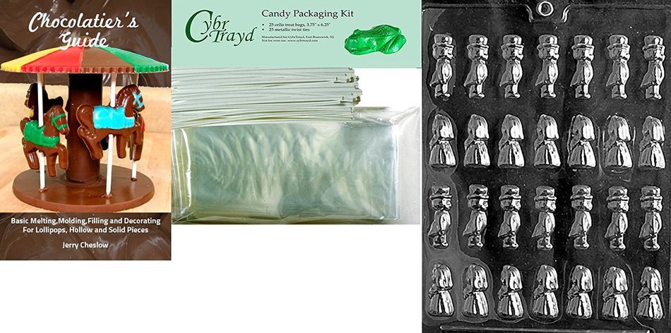 Cybrtrayd W036 Bite Size Bride and Groom Chocolate Candy Mold with Exclusive Cybrtrayd Copyrighted Chocolate Molding... N3