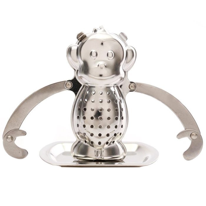 Mesh Filter - TOOGOO(R)Mesh Loose Tea Leaf Infuser Tray Strainer Filter Herb Diffuser Stainless Steel Shape:Monkey N2