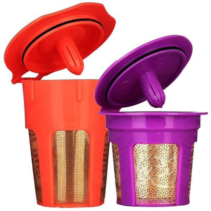 24K Gold Reusable K Cup and K Carafe Coffee Filter Pod by Breworo - Accessories for Keurig 2.0 K250, K300, K400... N6