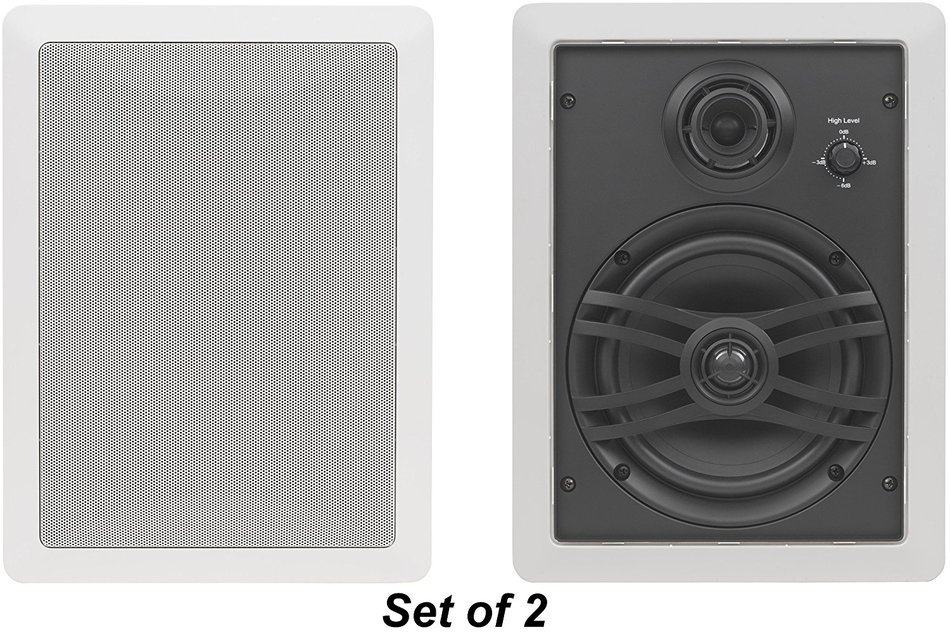 Yamaha Natural Sound Custom Easy-to-install In-Wall Flush Mount 3-Way 150 watts Speaker Set (1 Pair of 2 Speakers...