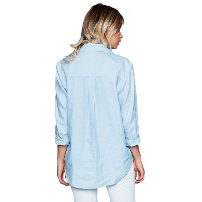 Bandage Shirt,Laimeng Women Feminine Fashion Brief Shirt Sexy Long Sleeve Bandage Shirt (M, Sky Blue) N5