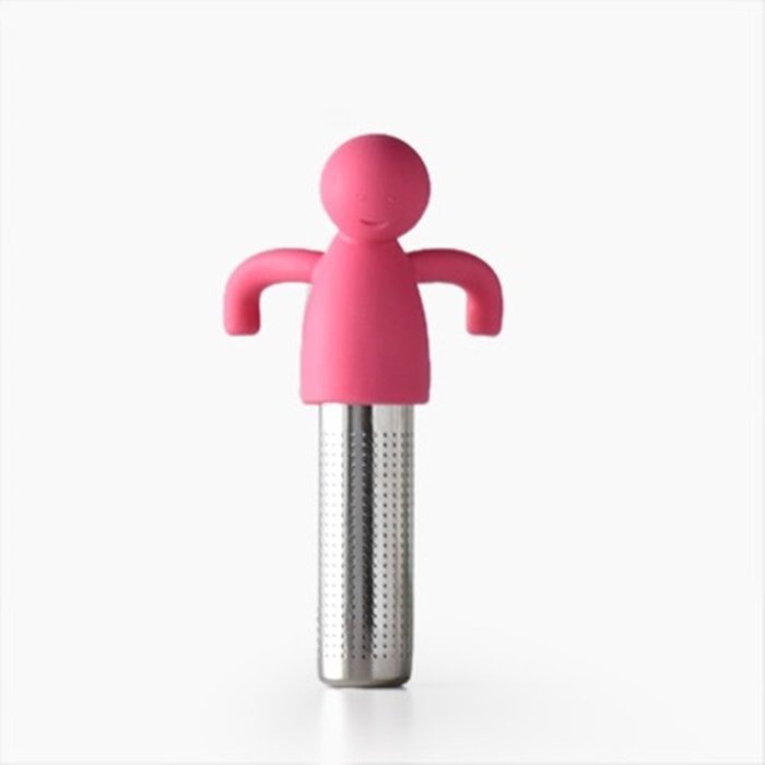 Huayoung Cute Lilliput/Dolphin Multifunctional Stainless Steel & Silicone Cylinder Tea Filters Tea Infusers (Pink-L) N3