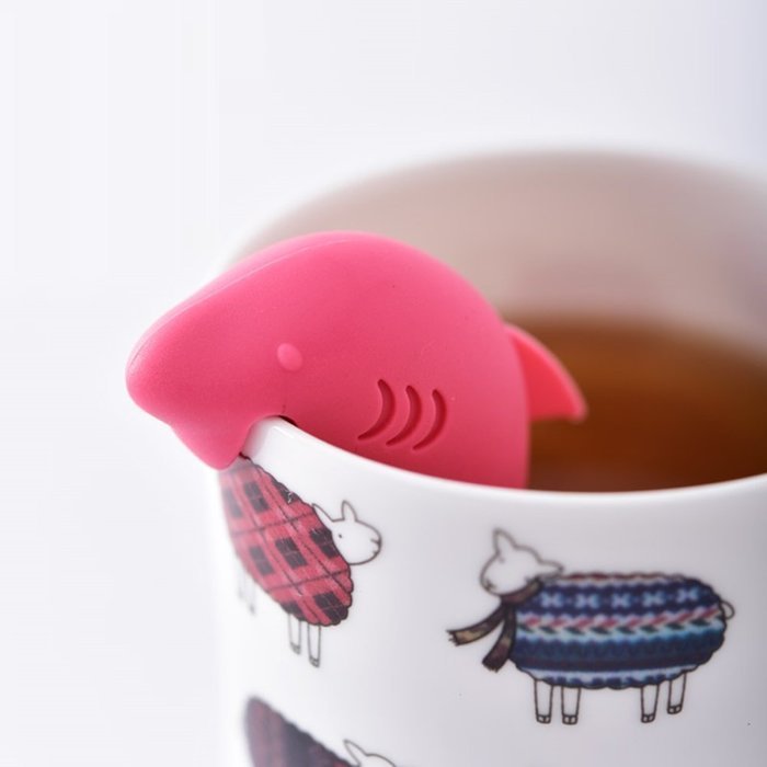 Huayoung Cute Lilliput/Dolphin Multifunctional Stainless Steel & Silicone Cylinder Tea Filters Tea Infusers (Pink-L) N6