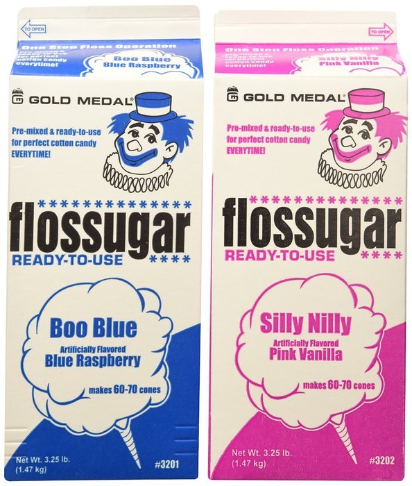 Blue Raspberry and Pink Vanilla Cotton Candy Floss Two Pack N3