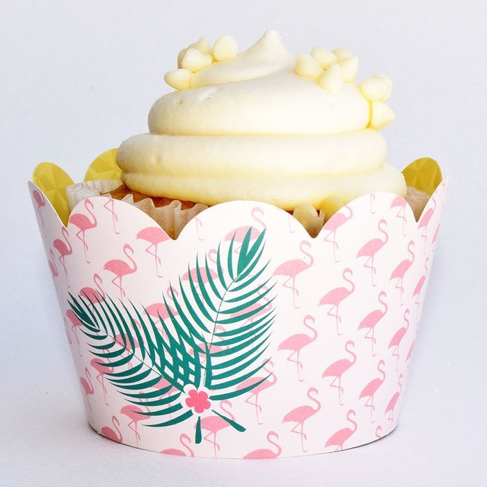 Luau Hawaiian Theme Flamingo Party Supplies, Pineapple Cupcake Decorations, Confetti Couture, 36 Wrappers N6