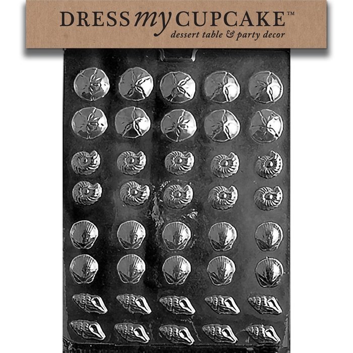 Dress My Cupcake Chocolate Candy Mold, Tiny Shell Assortment, Nautical