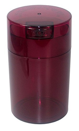 Tightvac - 1 to 6 oz Vacuum Sealed Storage Container, Red Tint Cap & Body