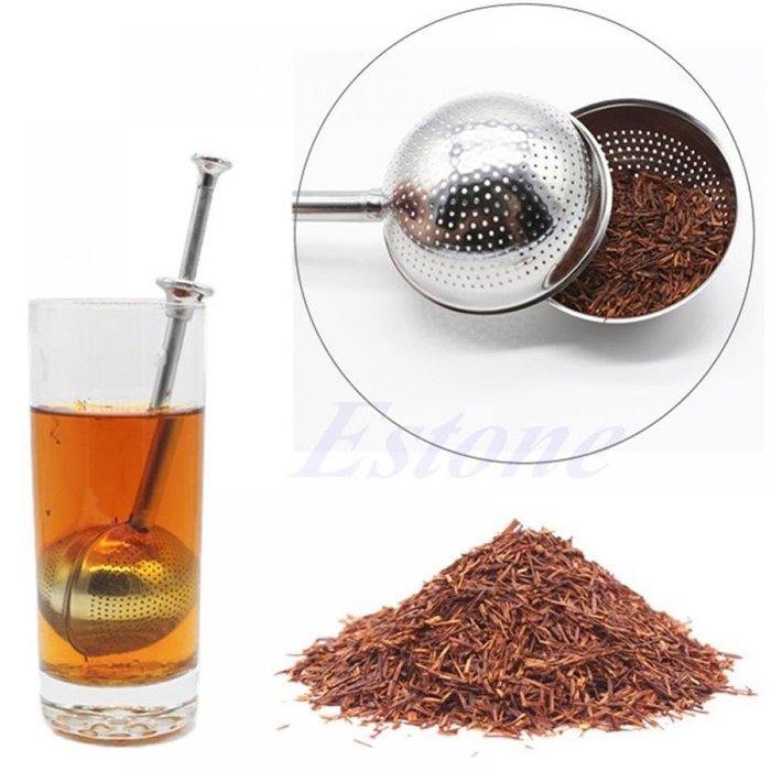 MAXGOODS Fine Metal Ball Push Tea Leaf Herbal Lock Infuser Teaspoon Strainer Spice Filter N8