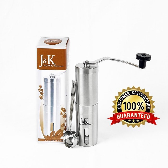 J.K Manual Ceramic Burr Coffee Grinder or Mill,Hand Mill Sleek Stainless Steel, Mini N5