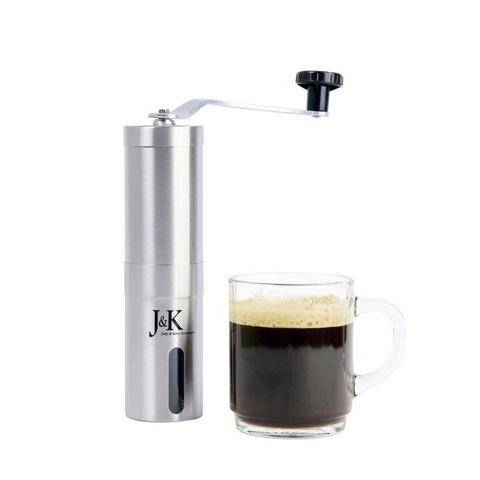 J.K Manual Ceramic Burr Coffee Grinder or Mill,Hand Mill Sleek Stainless Steel, Mini N6