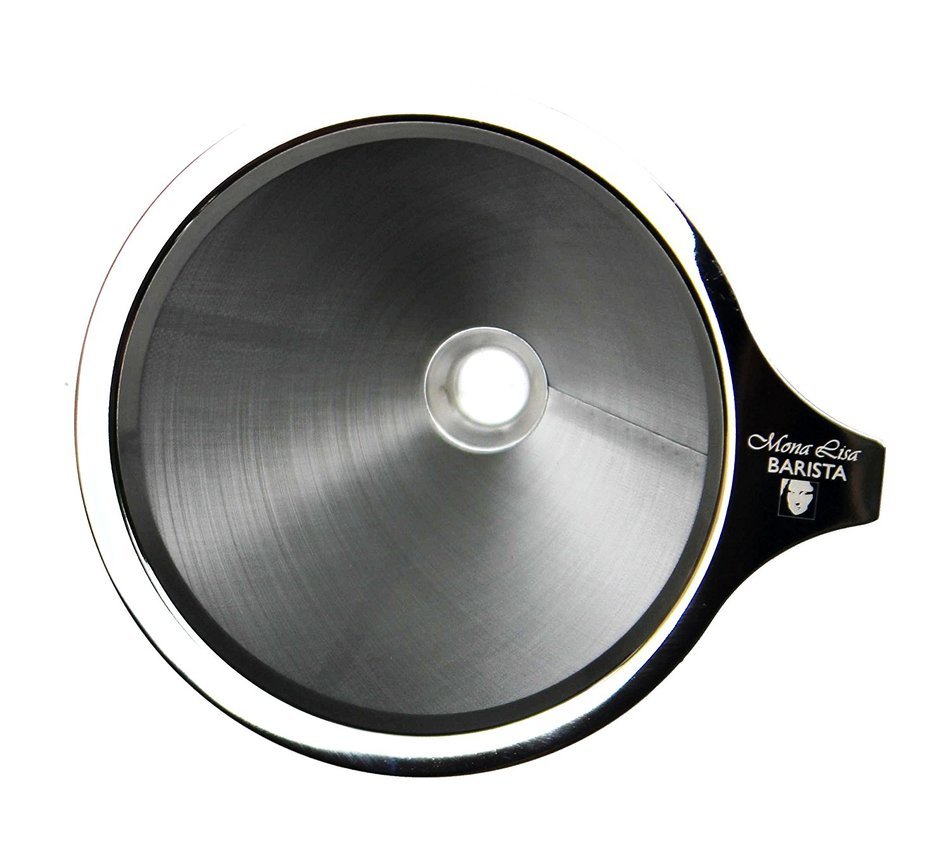 Mona Lisa Barista Pour-Over Coffee Dripper - The Reusable Stainless Steel Coffee Filter Cone and Stand (1-2 Cup... N3