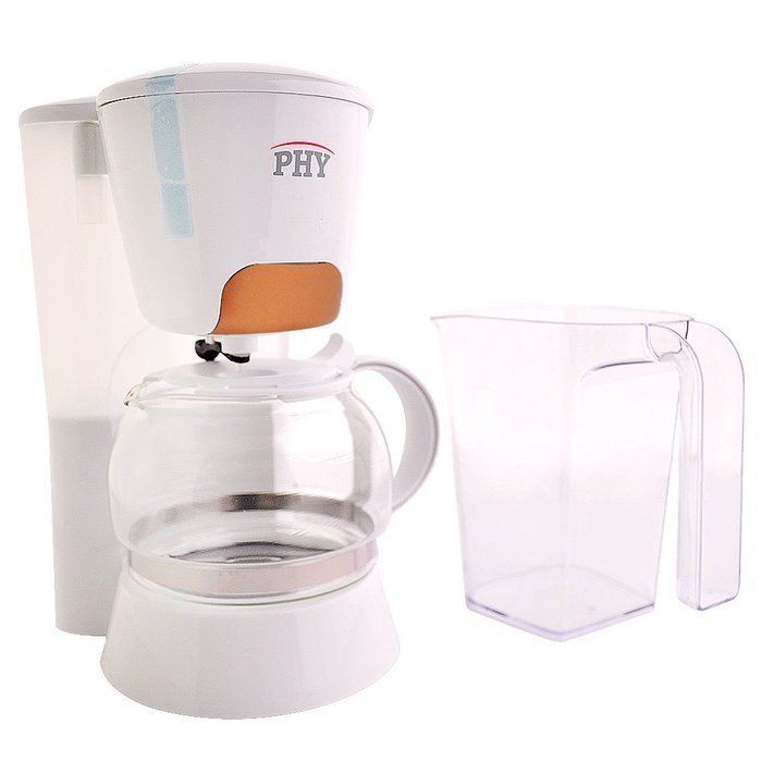 PHY Coffeemaker with Glass Carafe, Permanent Filter and Semi Transparent Water Tank (Orange) - 4-Cup/0.6L N14