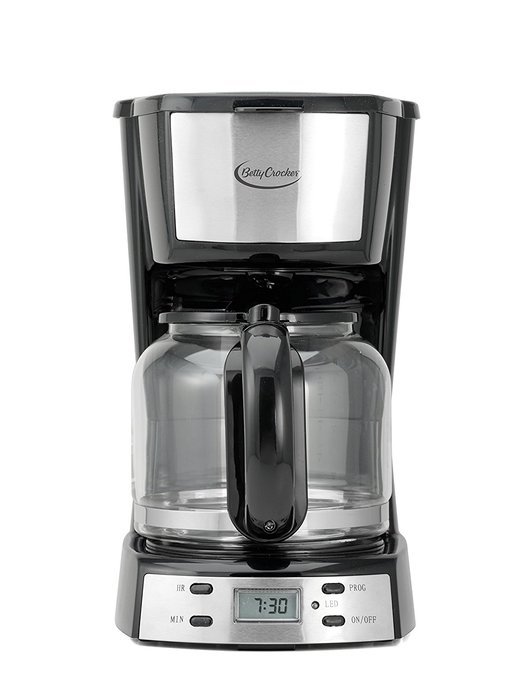 Betty Crocker BC-2809CB 12-Cup Coffee Maker with Digital Screen, Stainless Steel N3