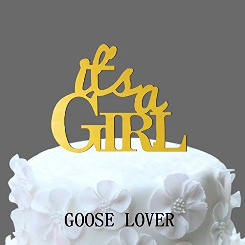 GOOSE LOVER(TM) it's-a-girl Cake Topper Baby Shower Cake Topper Cute Cake Toper Funny Cake Decor N4