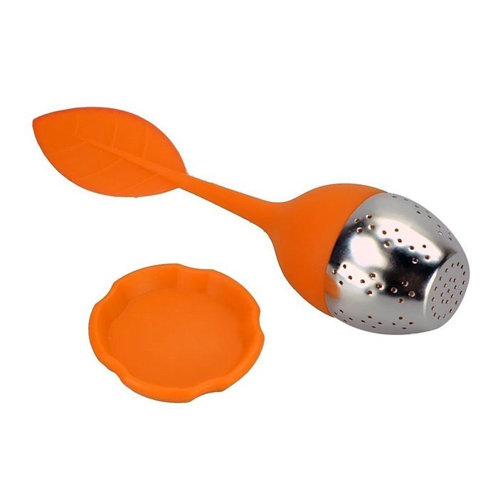 Olens Set of 4 Silicone Handle Stainless Steel Strainer Drip Tray Included - Loose Tea Steeper Filter (Set of... N4