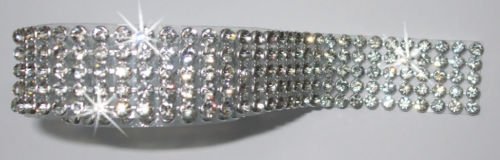 Clear 3 Strip Diamonte 3mm Chaton Ribbon Clear Silver Iron-On Crystal Diamante Reel