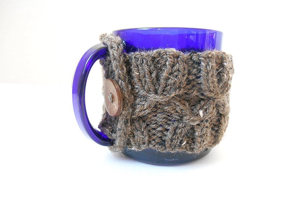 Knit Coffee Mug Cozy, Cup Sleeve, Mug Sweater N4