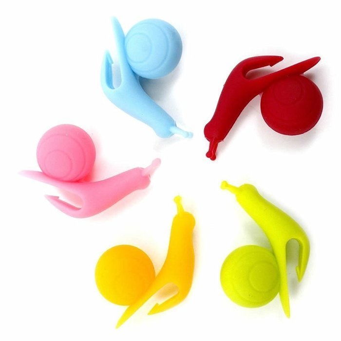 GOOTRADES Snail Shaped Silicone Tea Bag Holder Cup Candy Colors Gift Set Tea Makers(Random,10pcs) N4