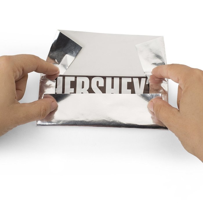 Foil Wrapper (Silver) - Pack of 100 Candy Bar Wrappers with Thick Paper Backing - Folds and Wraps Well - Best... N43