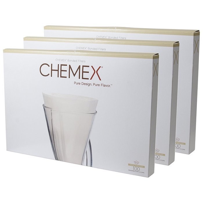 Chemex 13 Inch Bonded Unfolded Half Circle Coffee Filters, Set of 300
