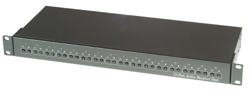 16 Port Active Receiver Distribution Amplifier 1U Rack Mounting Panel - 16 terminal block to 32 BNC