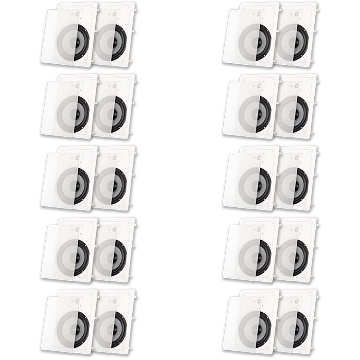 Acoustic Audio CS-IW830 In Wall 8" Speaker 3 Way Home Theater 10 Pair Pack 7000 Watt CS-IW830-10PR