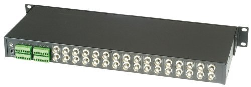 16 Port Active Receiver Distribution Amplifier 1U Rack Mounting Panel - 16 terminal block to 32 BNC N2