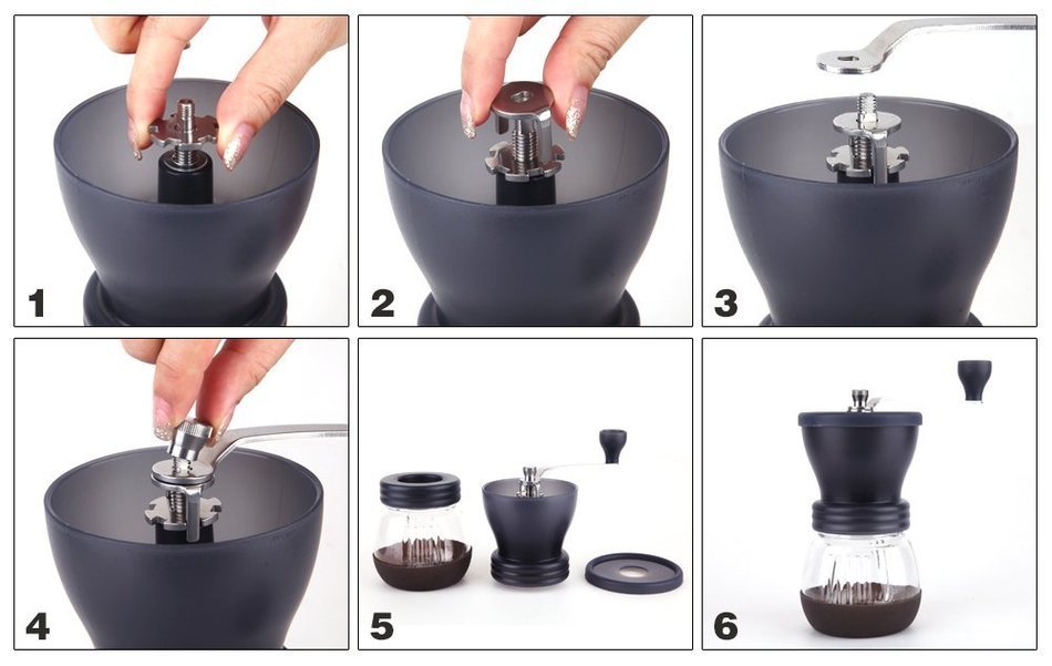 CoastLine Ceramic Burr Manual Coffee Grinder | Hand Crank Coffee Grinder for Espresso Coffee Bean Grinder for... N2