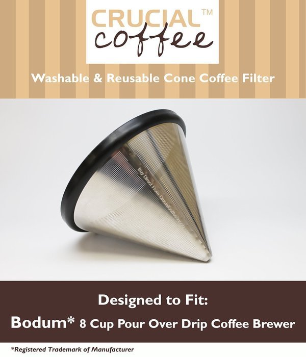 Washable and Reusable Stainless Steel Cone Coffee Filter N3