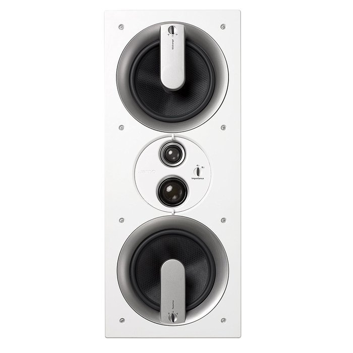 Jamo 80W 3-Way In-Wall Speaker, White Paintable