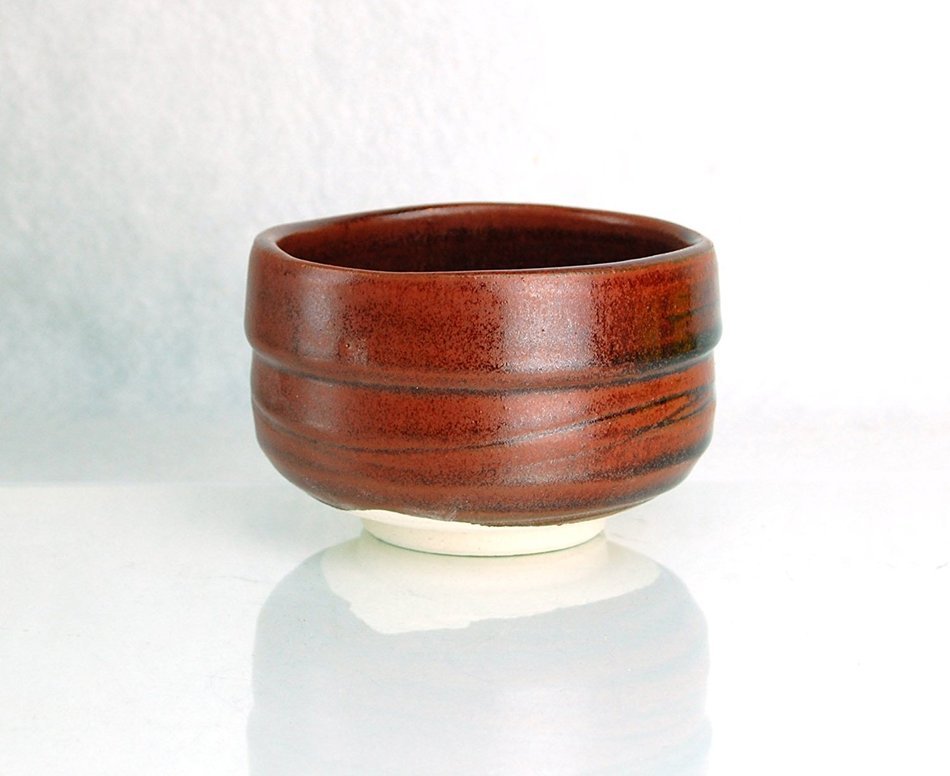 Red Raku Japanese Ceremony Tea Bowl | Ryu Mei |#84618062 | Red | 16oz | Matcha Green Tea Powder | Chawan | Minoyaki... N3